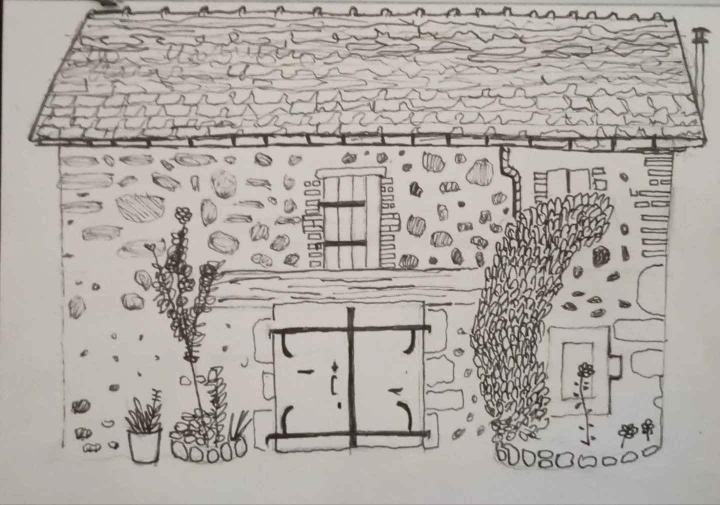 Dom w Lenax_2024_21x29,7 cm_cienkopis na papierze