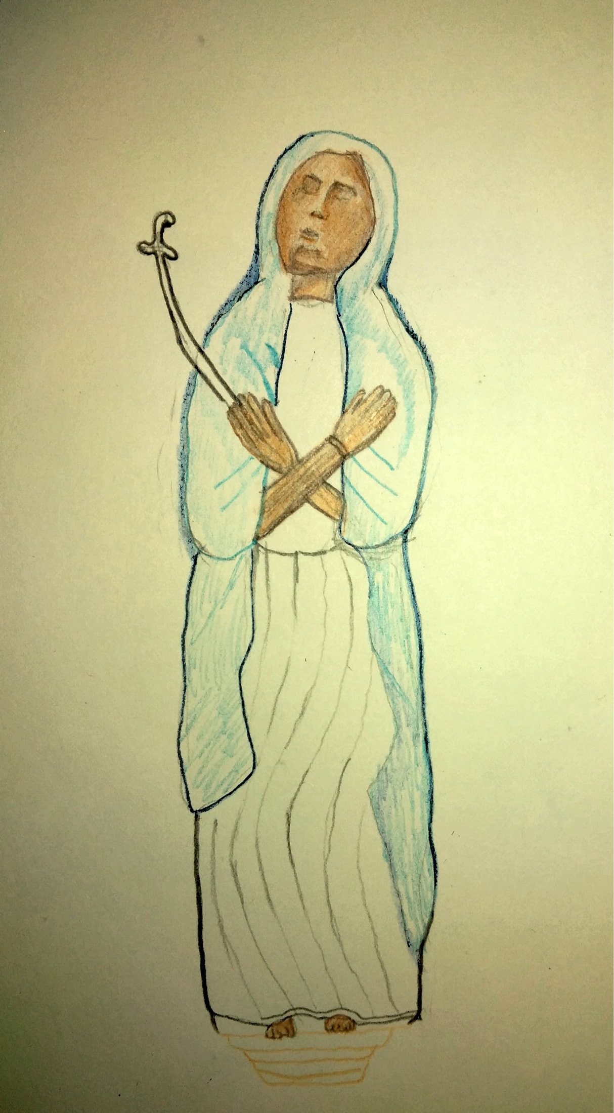 Kapliczka (fragment)_2022_18x29,7 cm_kredki na papierze