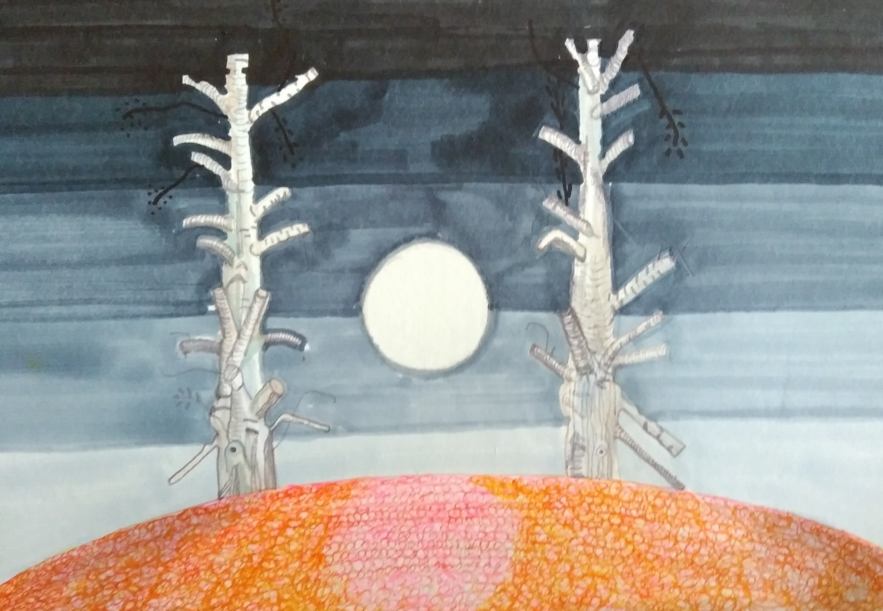 Opłotek3_2023_21x29,7 cm_cienkopis i marker na papierze