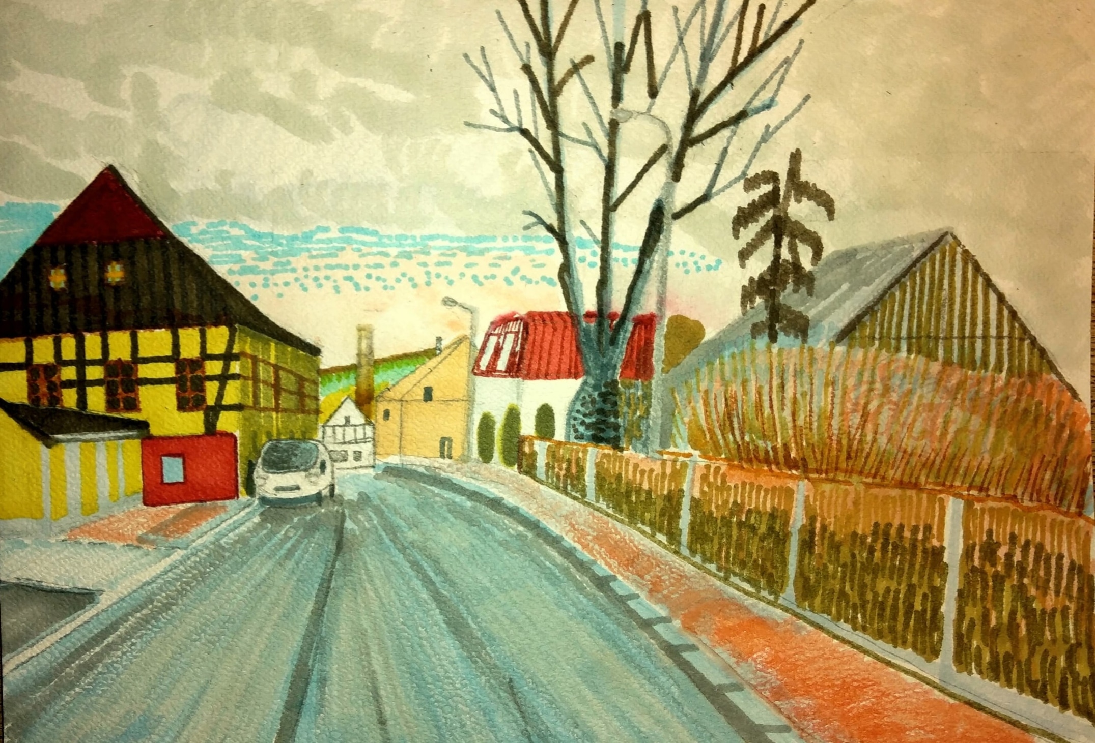 Walim_2024_21x29,7 cm_cienkopis i marker na papierze