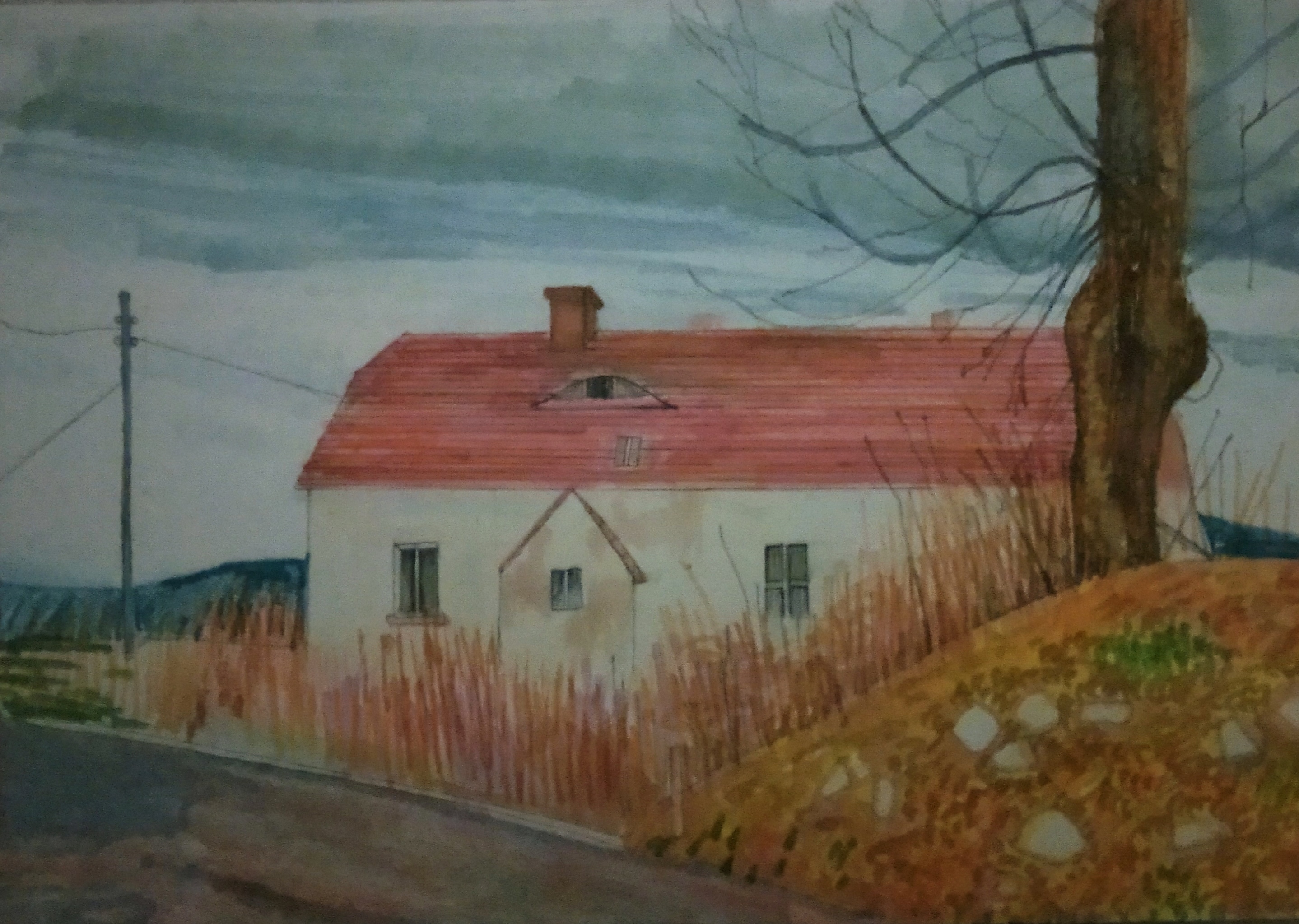 Dom na Dolnym Śląsku_2024_21x29,7 cm_cienkopis i marker na papierze