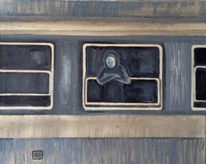 Pociąg, train, postać, person, twarz, face, okno, window, train window, trip, podróż, natalia szymonik