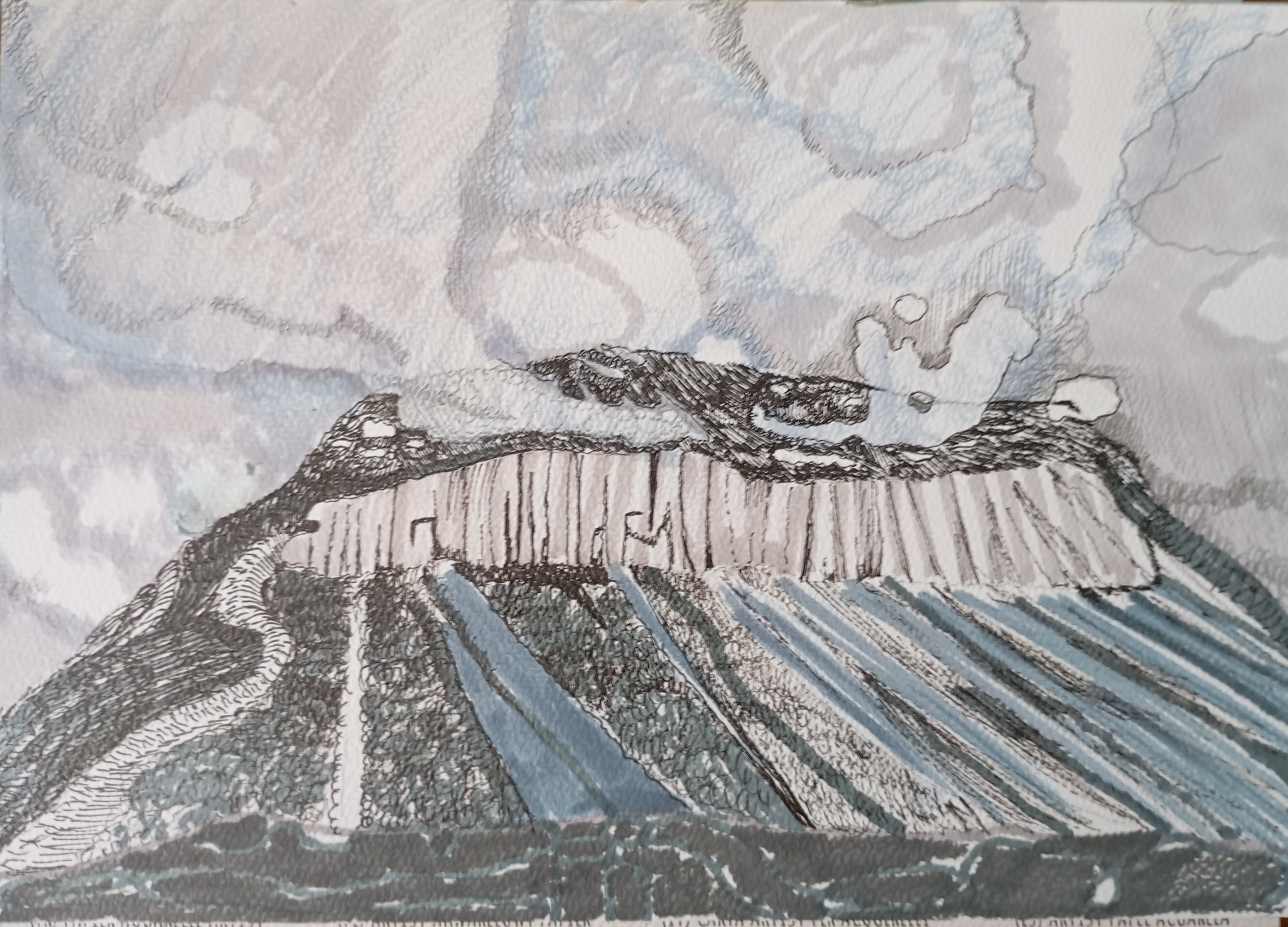 Góry w Grenoble_2024_21x29,7 cm_marker na papierze