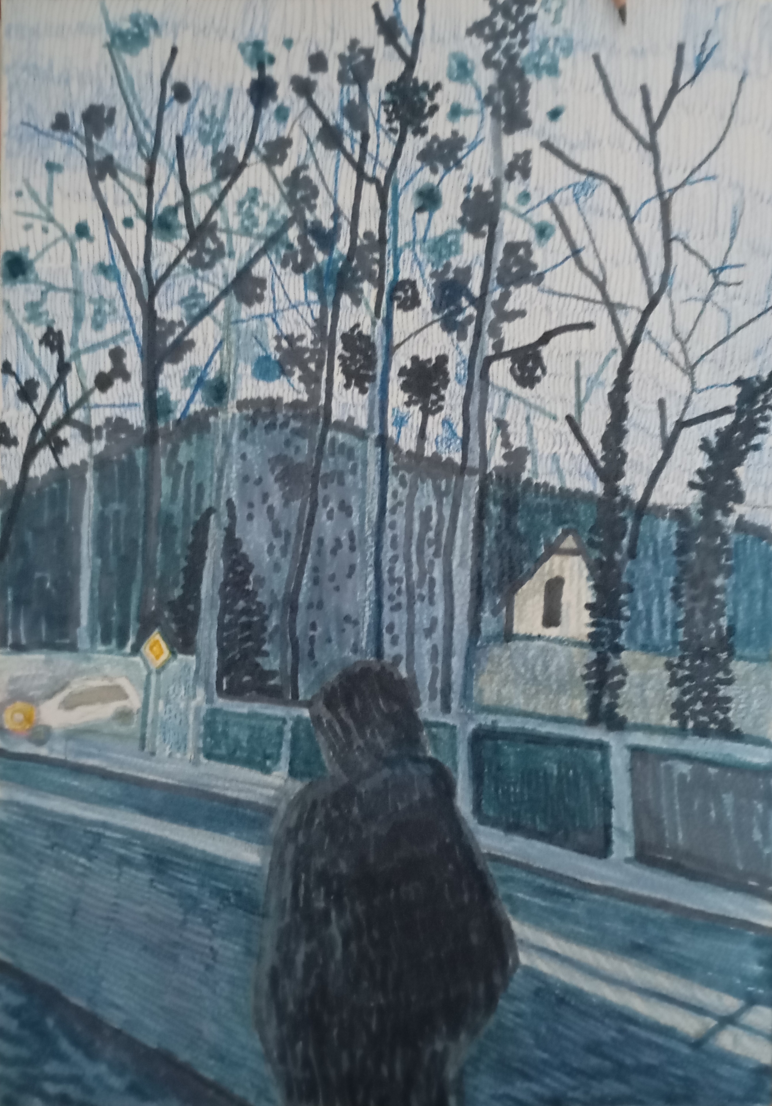 postać, figure, trees, drzewa, freeze, jemioła, spacer, the walk, marker, natalia szymonik