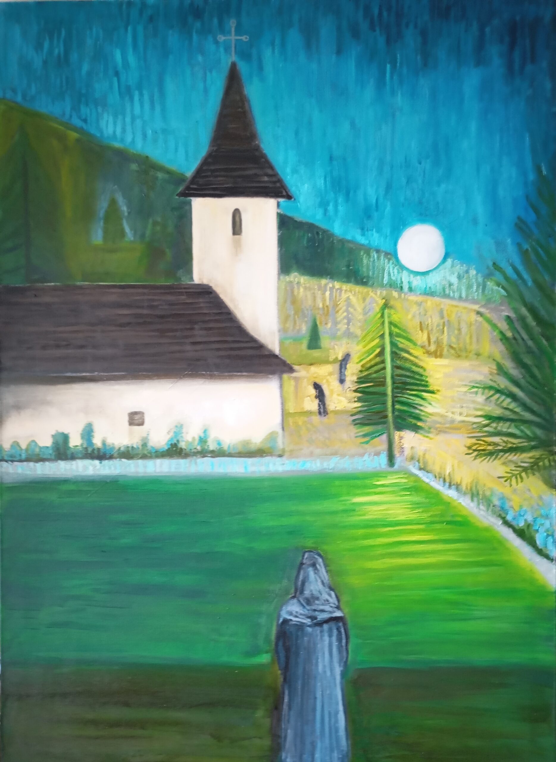 Księżyc, moon, siostra zakonna, noun, monastery, klasztor, noc, night, modlitwa, prayer