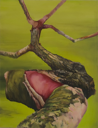 green tree, death, nataliaszymonik painting, oil on canvas